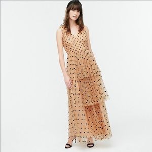 J Crew Tiered Halter Dress in Dot Tulle size 6.